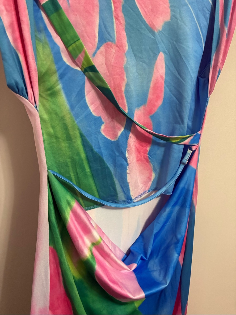 Commense Pink & Green Abstract Garden Print Sleeveless Maxi Dress - Picture 9 of 12